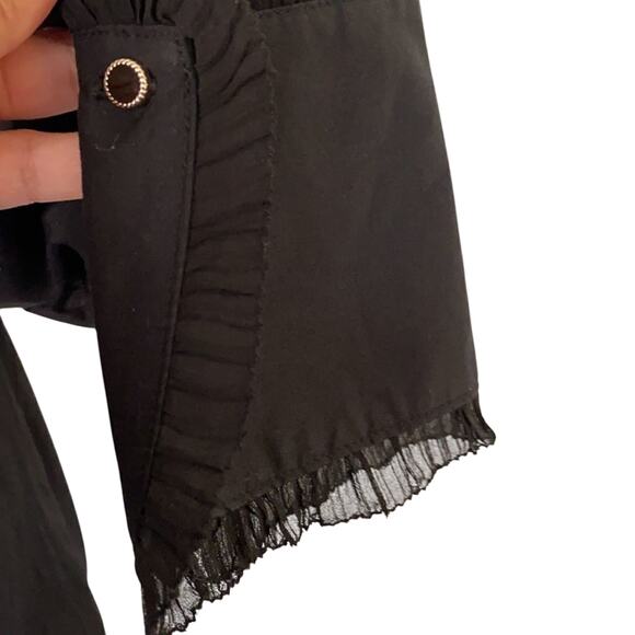 Laundry by Shelli Segal Women’s Size 4 Black Lace Long Sleeve Hidden Button Top - Picture 9 of 16